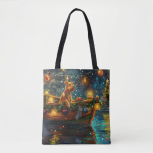 Bolso De Tela Navidades de Airedale