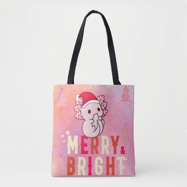 Bolso De Tela Navidades de Axolotl (Anverso)