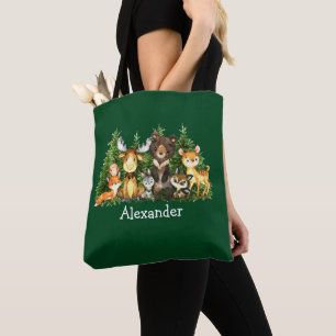 Bolso De Tela Navidades de bebés Carpintería de animales de Wood