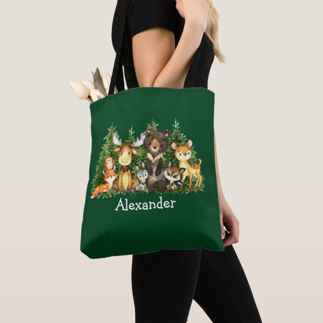 Bolso De Tela Navidades de bebés Carpintería de animales de Wood (Detalle)