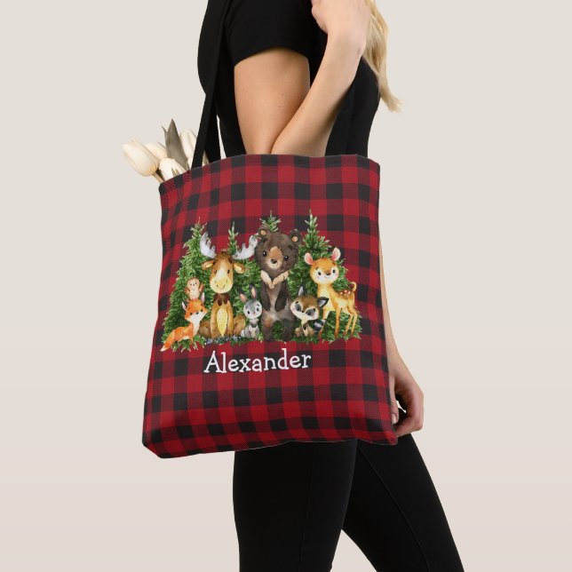 Bolso De Tela Navidades de bebés Woodland Animales Tapados Diape (Detalle)