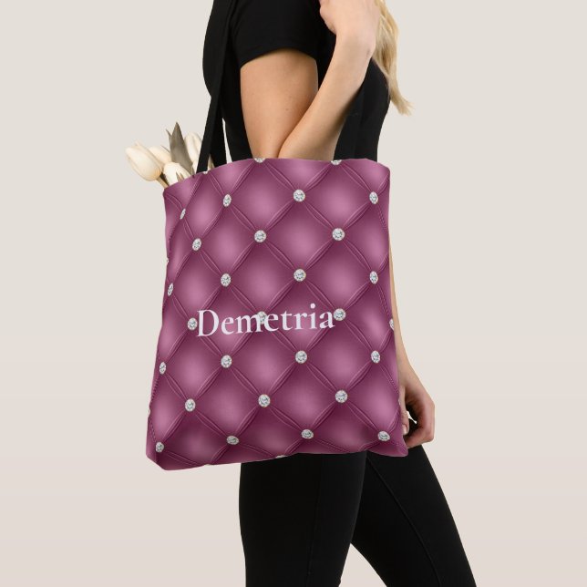 Bolso De Tela Navidades de Berry Pink Diamond Tufts (Detalle)