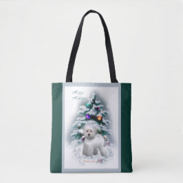 Bolso De Tela Navidades de Bichon Frise