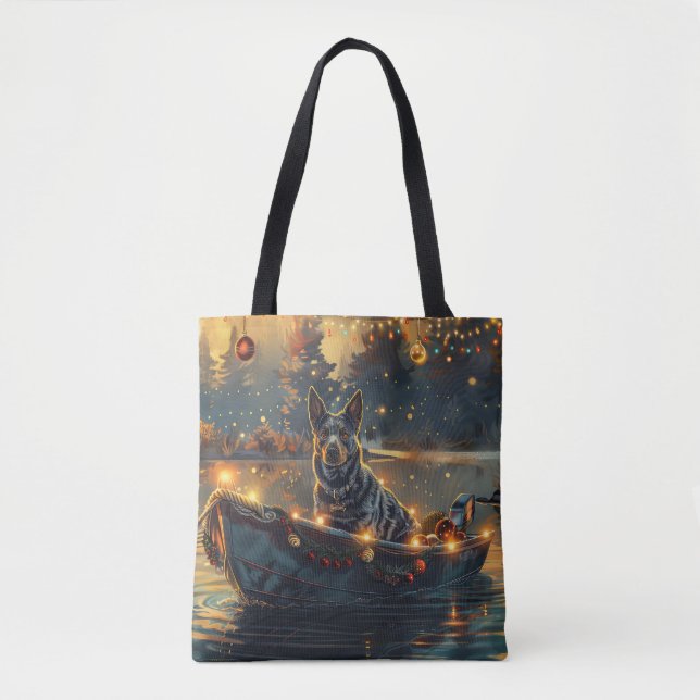 Bolso De Tela Navidades de Blue Heeler (Anverso)
