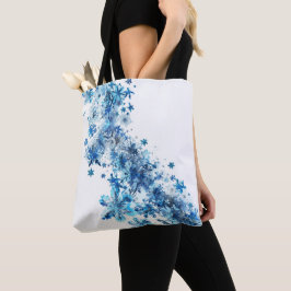 Bolso De Tela Navidades de Blue Snowflakes