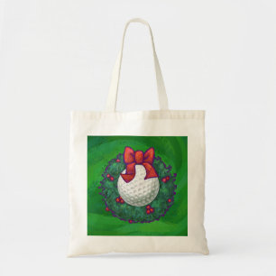 Bolso De Tela Navidades de bolas de golf escriben sobre verde