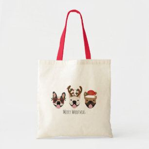 Bolso De Tela Navidades de Bulldoges franceses de Merry Woofmas