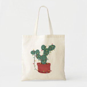 Bolso De Tela Navidades de Cactus Luces Más Que Divertidas Navi