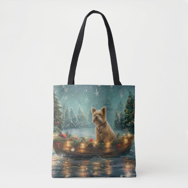 Bolso De Tela Navidades de Cairn Terrier disfrutan de un viaje f (Anverso)