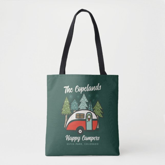 Bolso De Tela Navidades de Campers Happy Personalizado (Anverso)