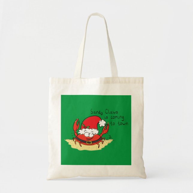 Bolso De Tela Navidades de cangrejo callejero graciosos vacacion (Frente)