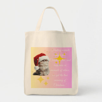 Bolso De Tela navidades de celebración de gatos