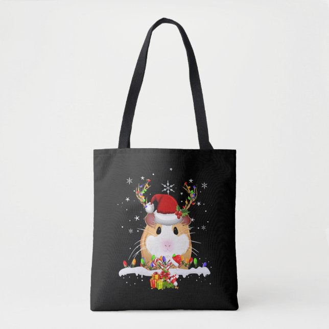 Bolso De Tela Navidades de cerdo guineanos Navidades de renos (Anverso)