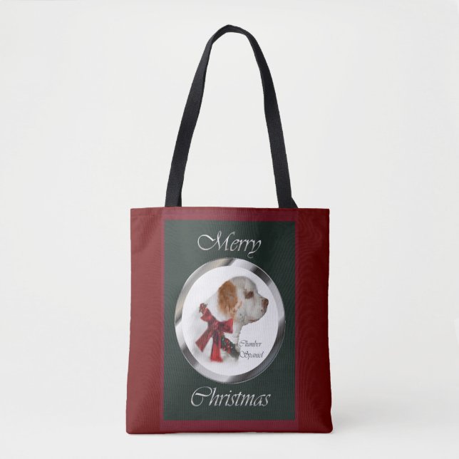 Bolso De Tela Navidades de Clumber Spaniel (Anverso)