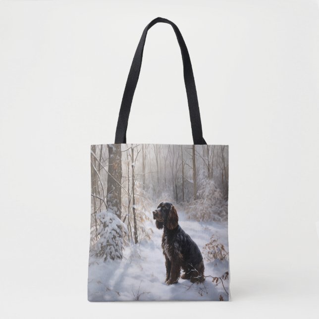 Bolso De Tela Navidades de Cocker Spaniel Let It Snow (Anverso)