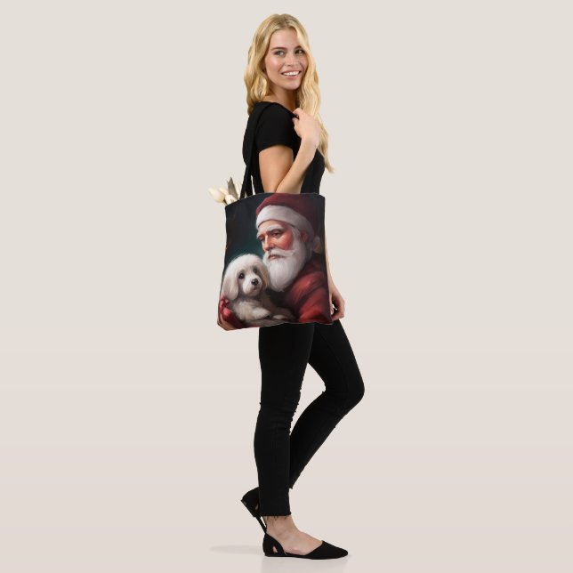 Bolso De Tela Navidades De Cotton De Tulear Con Santa Claus (Puesto)