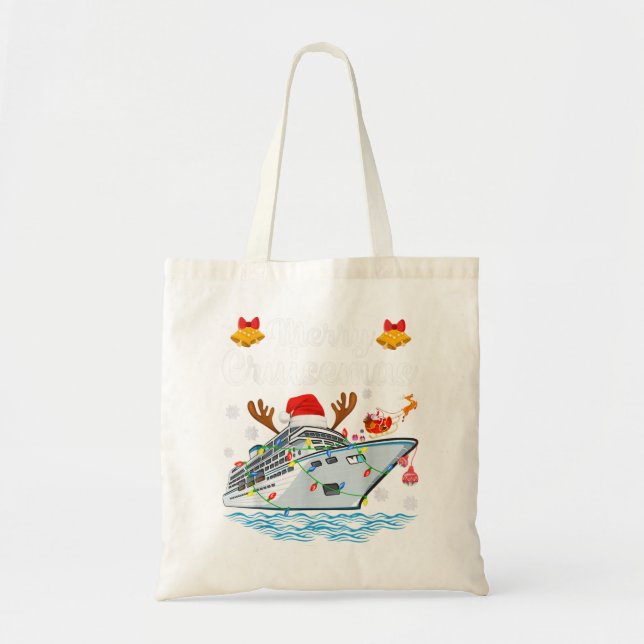 Bolso De Tela Navidades de crucero para familias Funny Sant (Frente)