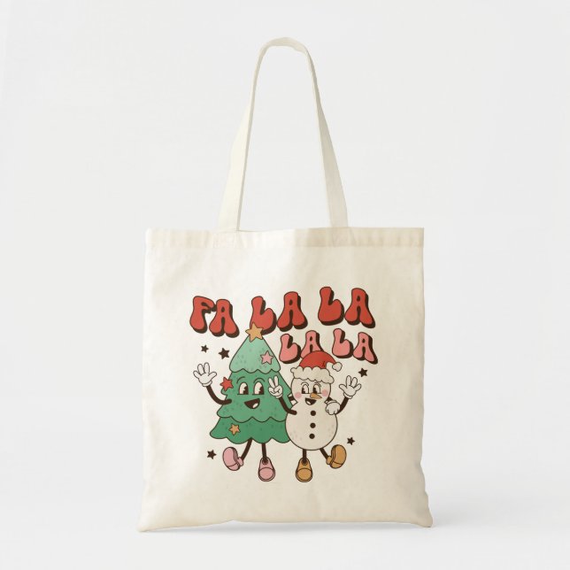 Bolso De Tela Navidades de Cute Groovy Retro (Frente)