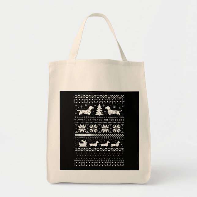 Bolso De Tela Navidades de Dachshunds (Frente)