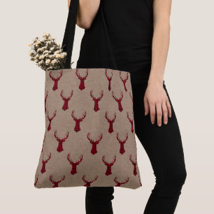 Bolso De Tela Navidades de Deer Kraft Plaid
