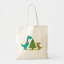 Bolso De Tela Navidades de dinosaurios