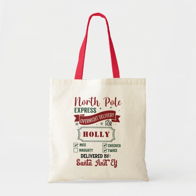 Bolso De Tela Navidades de entrega especiales saco Santa (Frente)