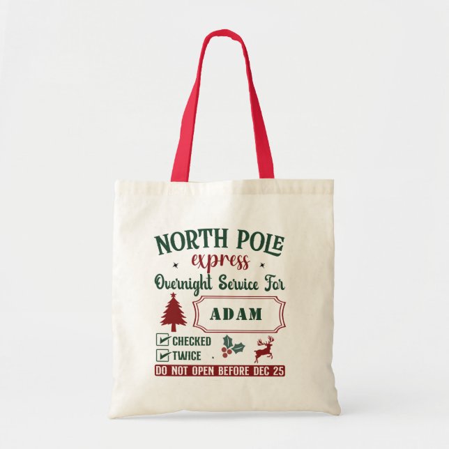 Bolso De Tela Navidades de entrega especiales Santa Sack Tote Ba (Frente)