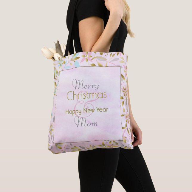 Bolso De Tela Navidades De Flor Pastel Tote Bag (Detalle)