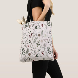Bolso De Tela Navidades de flores silvestres en invierno festivo