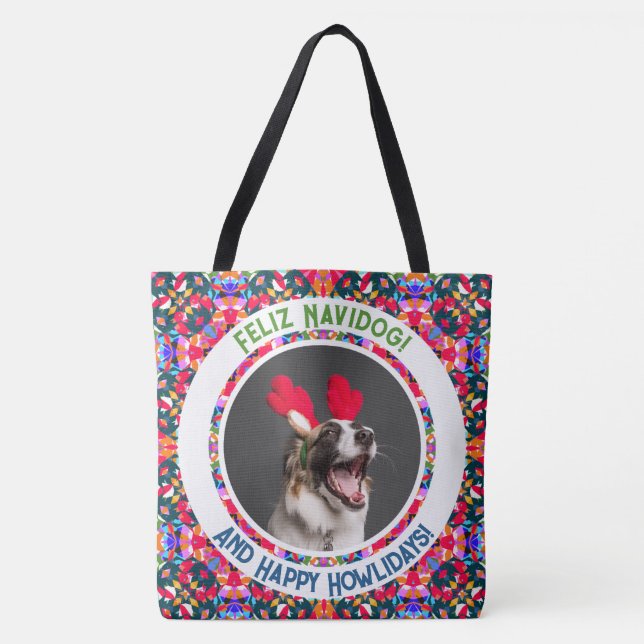 Bolso De Tela Navidades de fotos personalizados Perro Mamá Mamá  (Anverso)