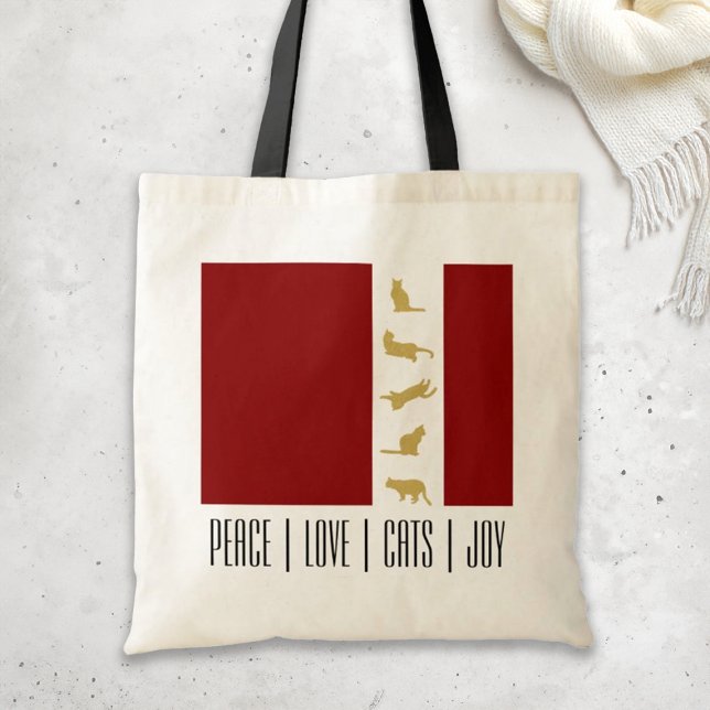 Bolso De Tela Navidades de gatos rojos modernos (Subido por el creador)