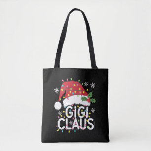 Bolso De Tela Navidades de Gigi Claus alumbran a la familia Paja