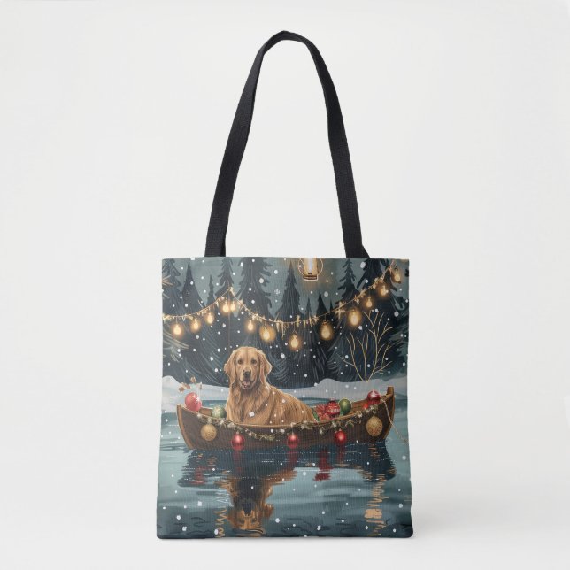 Bolso De Tela Navidades de Golden Retriever (Anverso)
