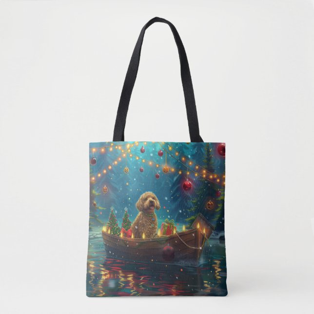 Bolso De Tela Navidades de Goldendoodle (Anverso)