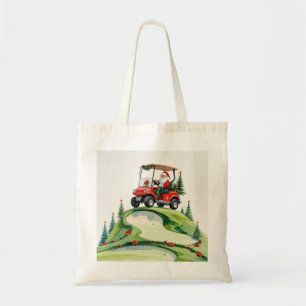 Bolso De Tela Navidades de golf de la temática de Santa Claus en