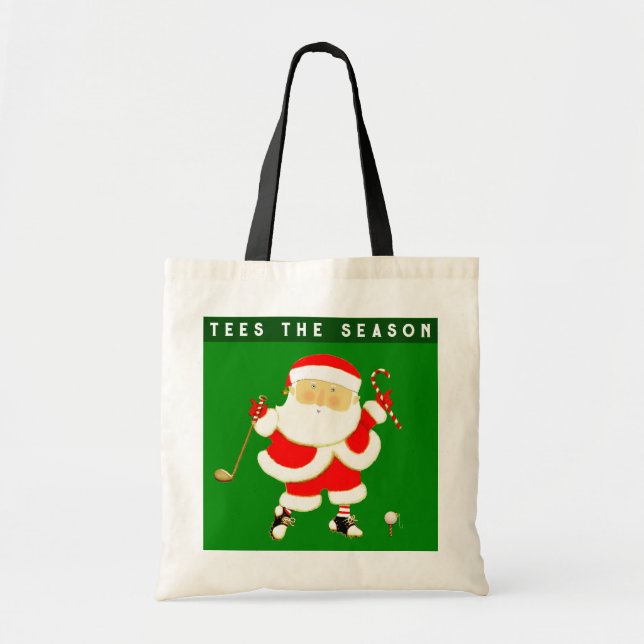 Bolso De Tela Navidades de golf Holiday Gift Tote Bag (Frente)