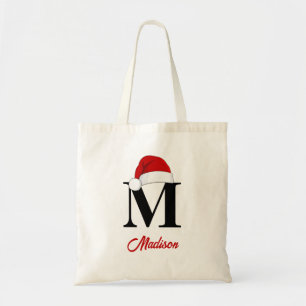 Bolso De Tela Navidades de guion rojo monograma de Santa Hat Per