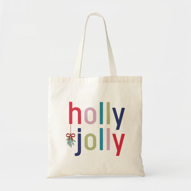 Bolso De Tela Navidades de Holly Jolly (Frente)