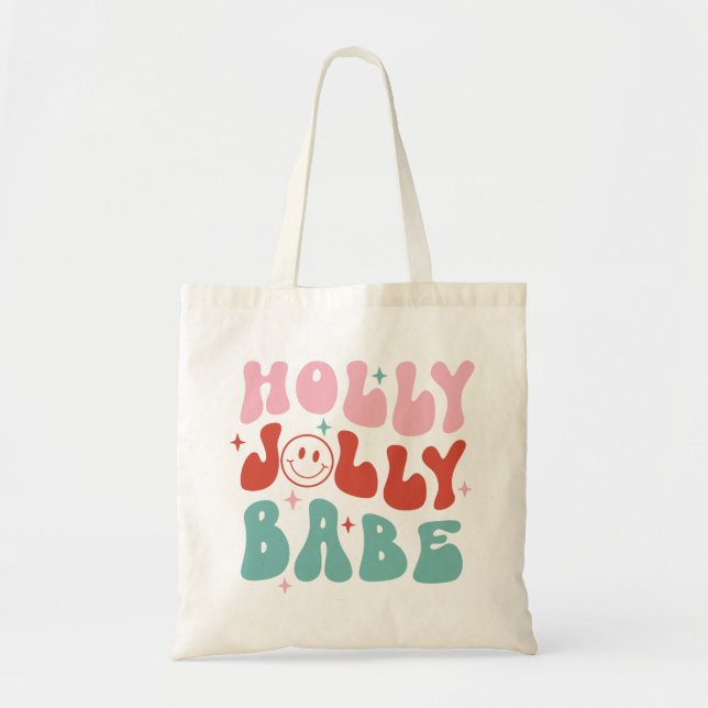 Bolso De Tela Navidades de Holly Jolly Babe Retro (Frente)