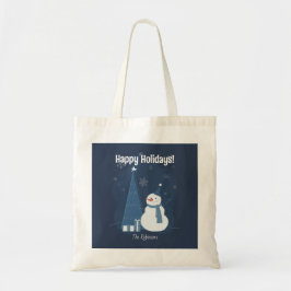 Bolso De Tela Navidades de invierno blancos dan ideas azul vinta