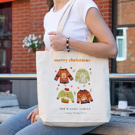 Bolso De Tela Navidades de invierno cortos corazón suéter fea