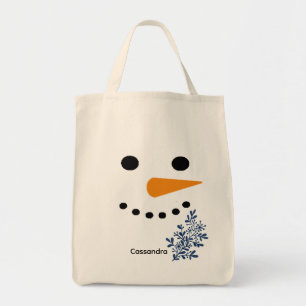 Bolso De Tela Navidades de invierno cute Snowman Face
