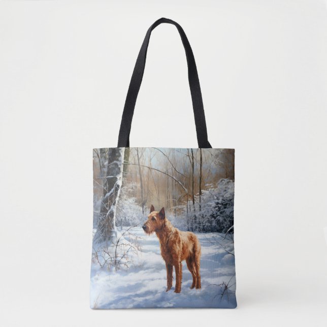 Bolso De Tela Navidades de Irish Terrier Let It Snow (Anverso)