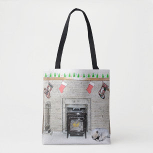Bolso De Tela Navidades de Keeshond picotean perro con pintura d