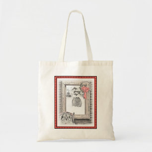Bolso De Tela Navidades de Keeshond Ventana de Invierno Pintura