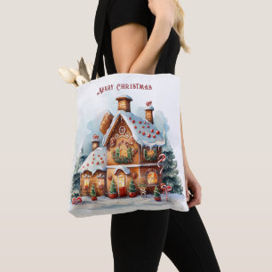 Bolso De Tela Navidades de la casa Gingerbread Holiday Toag