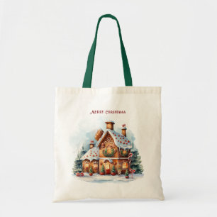 Bolso De Tela Navidades de la casa Gingerbread Holiday Toag