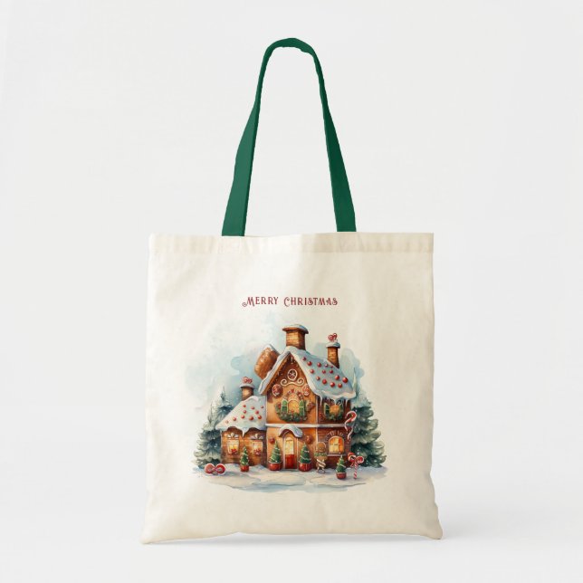 Bolso De Tela Navidades de la casa Gingerbread Holiday Toag (Frente)