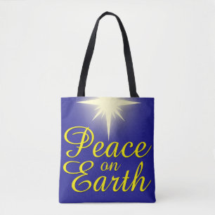 Bolso De Tela Navidades de la Paz en la Tierra Estrella de vacac