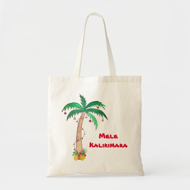 Bolso De Tela Navidades de la piña Mele Kalikimaka (Frente)